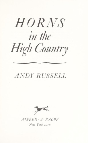 Cover of Horns in the high country