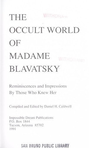 Cover of The Occult World of Madame Blavatsky