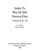Cover of Index to War of 1812 pension files