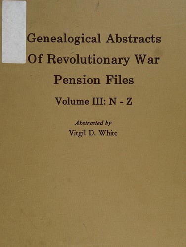 Cover of Genealogical Abstracts of Rev War Pension Files, F-M (Volume II)