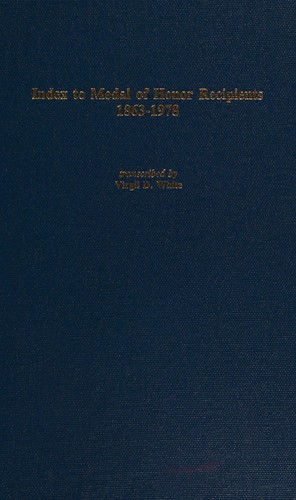 Cover of Index to Medal of Honor recipients, 1863-1978
