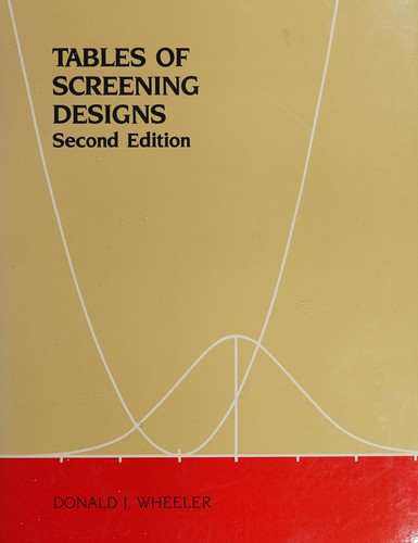 Cover of Tables of Screening Designs