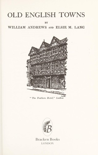Cover of Old English towns