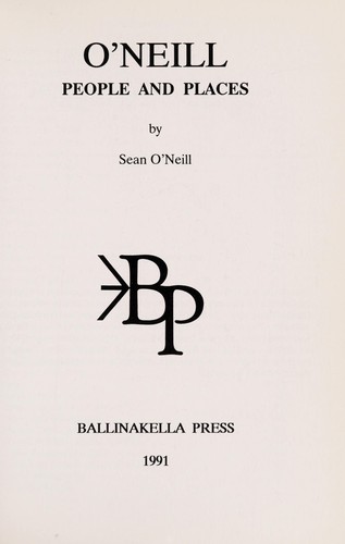 Cover of O'Neill people and places