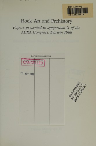 Cover of Rock art and prehistory