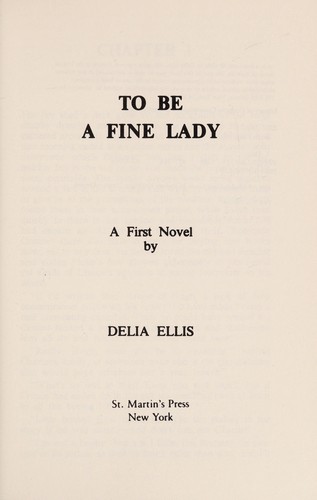 Cover of To be a fine lady