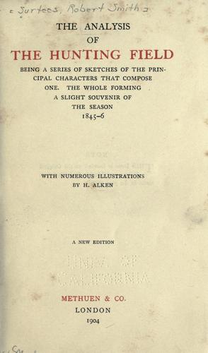 Cover of The analysis of the hunting field