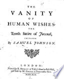 Cover of The Vanity of Human Wishes