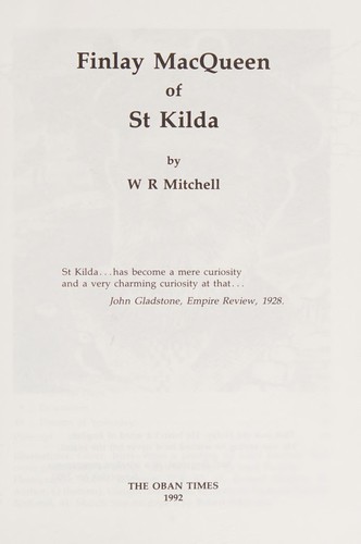Cover of Finlay MacQueen of St.Kilda