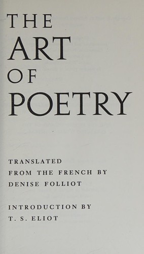 Cover of The art of poetry