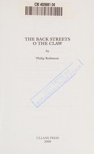 Cover of The back streets o the claw