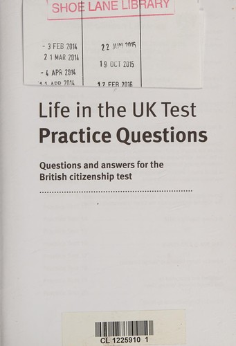 Cover of Life in the UK Test : Practice Questions
