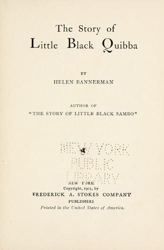 Cover of The story of little black Quibba