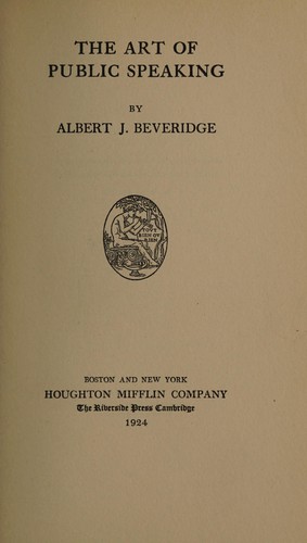 Cover of The art of public speaking