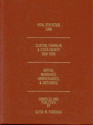 Cover of 1996 Vital Statistics, Clinton, Franklin & Essex County, New York