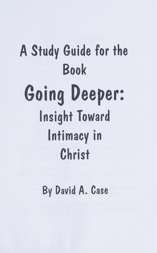 Cover of A Study Guide for the Book Going Deeper