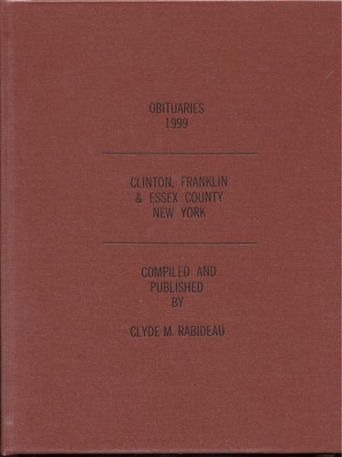 Cover of Obituaries, 1999, Clinton, Franklin & Essex County, New York