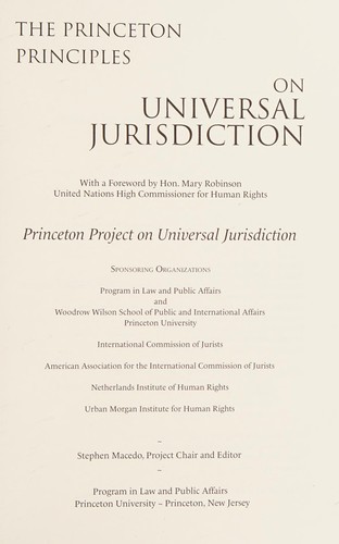 Cover of The Princeton Principles on Universal Jurisdiction