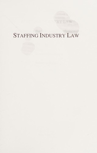 Cover of Staffing industry law