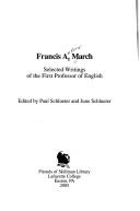 Cover of Selected Writings of the First Professor of English