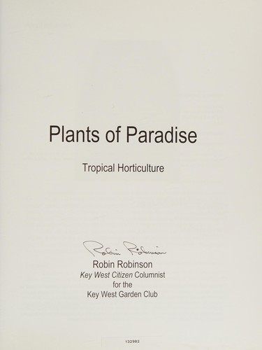 Cover of Plants of paradise