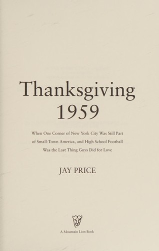 Cover of Thanksgiving 1959