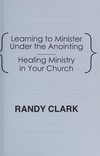 Cover of Learning to MInister under the Anointing/Healing Ministry in Your Church
