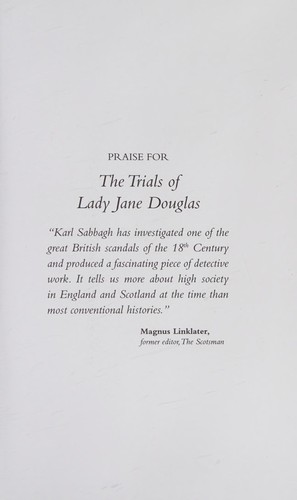 Cover of The Trials of Lady Jane Douglas