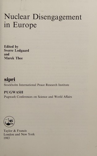 Cover of Nuclear disengagement in Europe