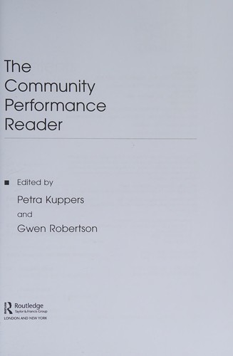 Cover of The community performance reader