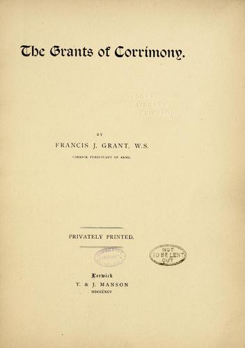 Cover of The Grants of Corrimony