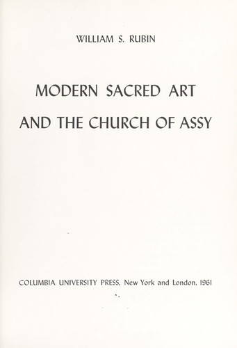 Cover of Modern sacred art and the church of Assy