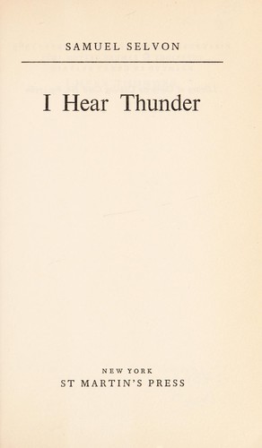 Cover of I hear thunder