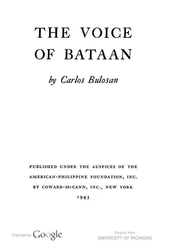 Cover of The voice of Bataan