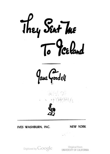 Cover of They sent me to Iceland