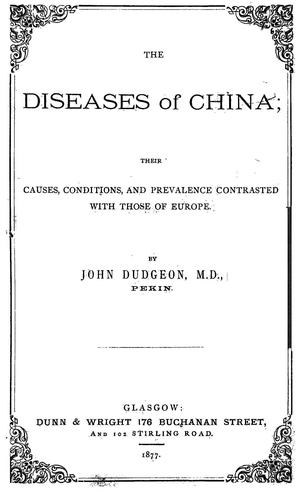 Cover of The diseases of China