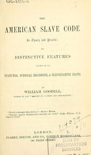 Cover of The American slave code