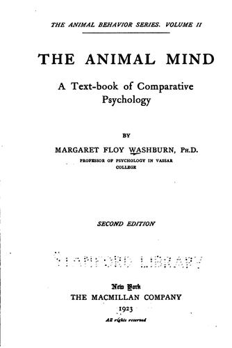 Cover of The Animal Mind: A Text-book of Comparative Psychology