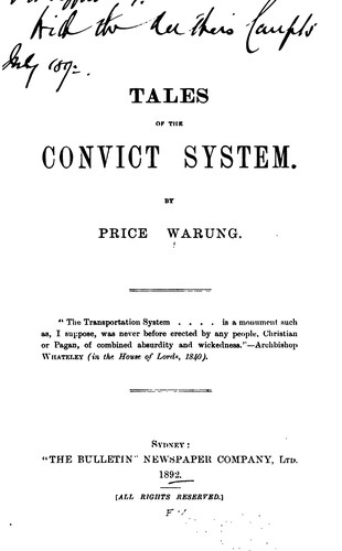 Cover of Tales of the Convict System
