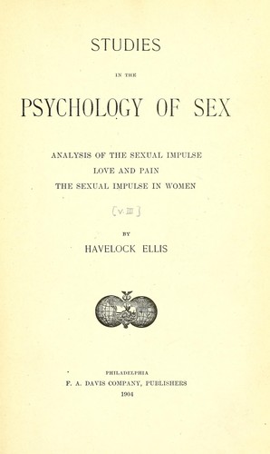 Cover of Studies in the Psychology of Sex, Vol. III