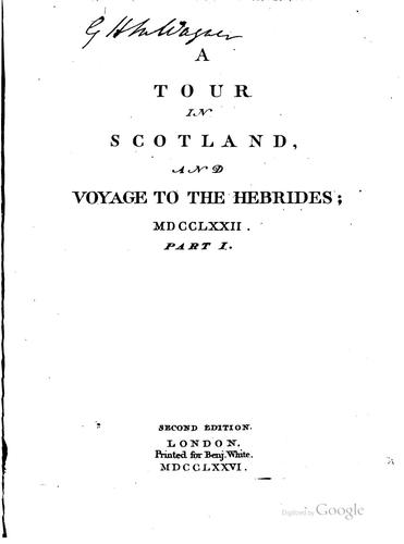 Cover of A tour in Scotland, MDCCLXXII