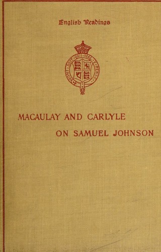 Cover of Macaulay's and Carlyle's essays on Samuel Johnson