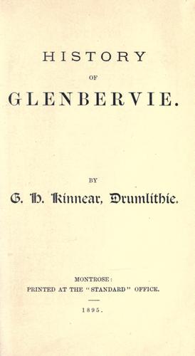 Cover of History of Glenbervie