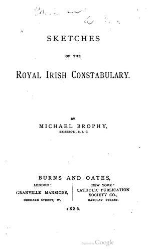 Cover of Sketches of the Royal Irish constabulary