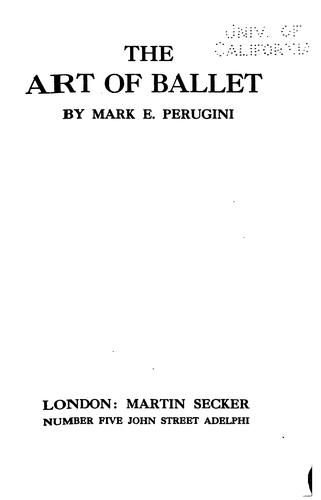 Cover of The art of ballet