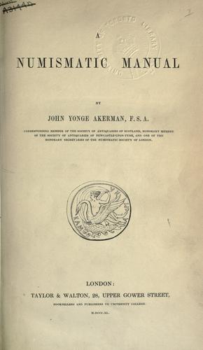 Cover of A numismatic manual