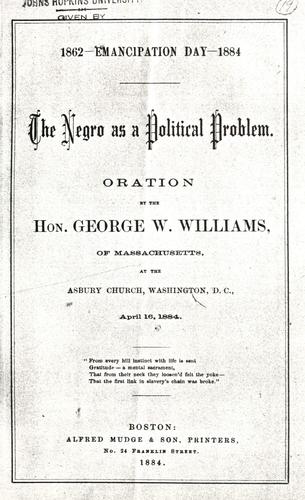Cover of The Negro as a political problem