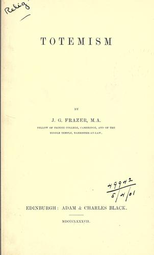 Cover of Totemism