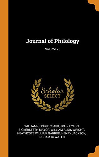 Cover of Journal of Philology; Volume 25