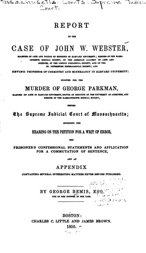 Cover of Report of the case of John W. Webster